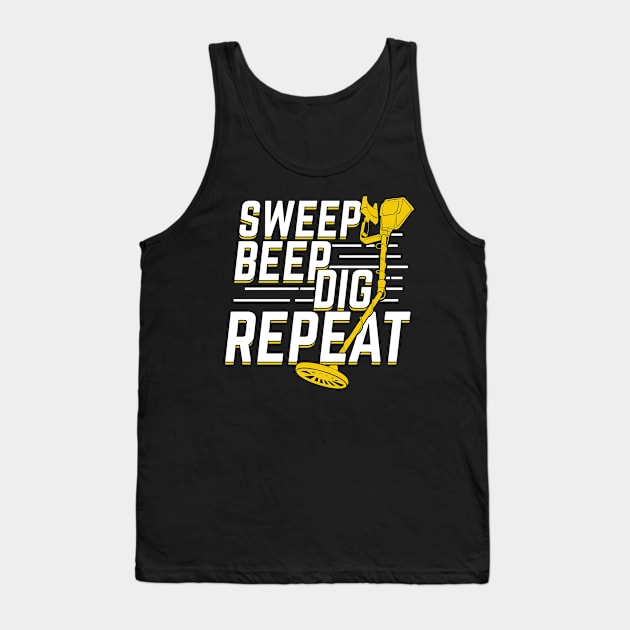 Sweep Beep Dig Repeat Metal Detectorist Gift Tank Top by Dolde08